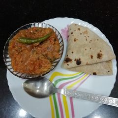 A picture of Baigun ka bhurta(brinjal bhurta).