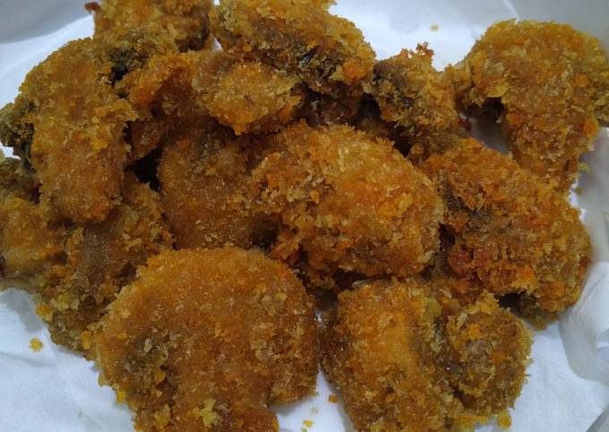 Langkah Mudah Memasak Resep 22. Jamur Champignon Jamur Kancing Goreng Krispi