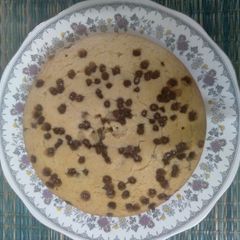 A picture of Eggless choco chips cake.