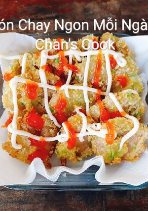 Hình của món Nấm bào ngư chiên xù chay.