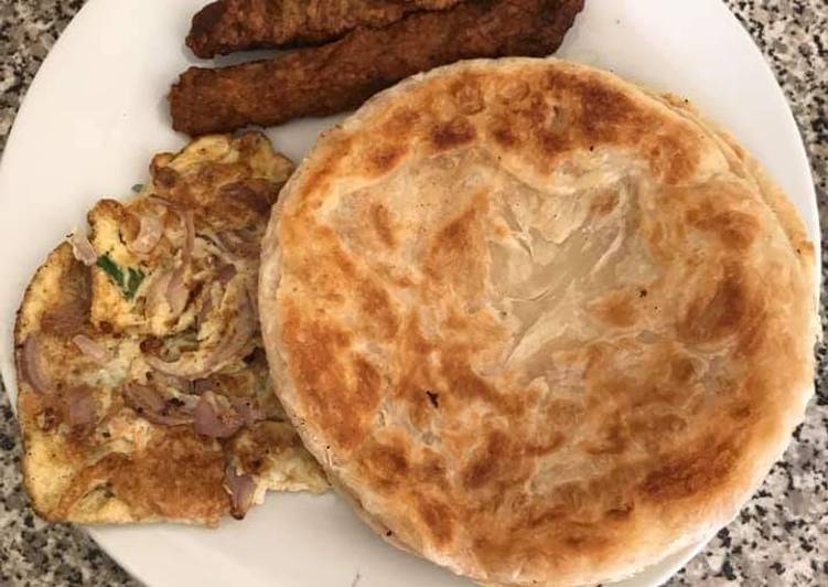 Recipe of Quick Seekh kabab,fried Egg & ready made paratha