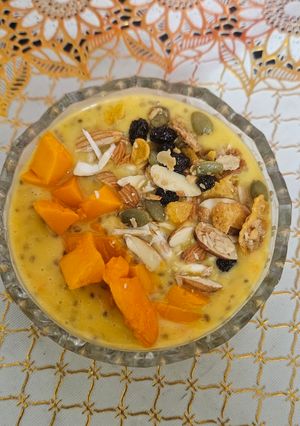 A picture of Mango chia pudding.