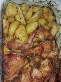 Papas y pollo al horno