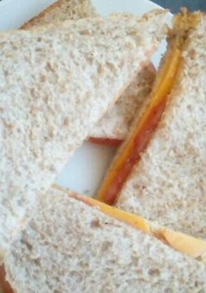 A picture of Cheese and tomato sandwich.