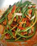 Măng tây xào chân nấm đông cô