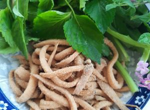 Hình của món Nem thính nấm đùi gà (món chay).