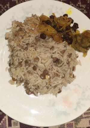 عکسی از دستور عدس پلو رژیمی من😋🥰😋
