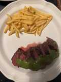 Filet Steak with Herb Sauce and French Fries