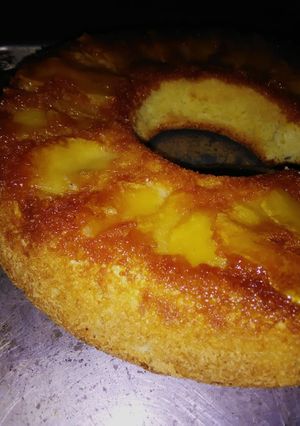 Una foto de Tarta de manzana invertida