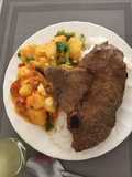 Guiso de archucha y bistec de caderita