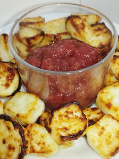 Una foto de Queso frito saludable en freidora de aire