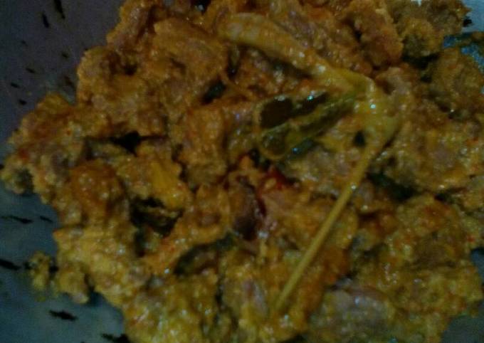 Standar Cara gampang buat Rendang daging sapi dijamin sempurna