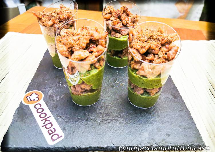 Bicchierino Broccoli, Salsiccia e Crumble di Fresella