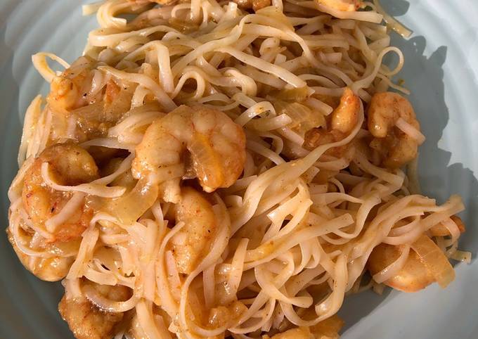 Recette Nouilles chinoises crevettes et lait de coco sur Chefclub daily