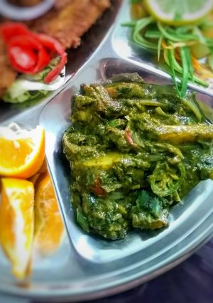 A picture of Methi palak aloo.
