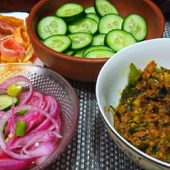 A picture of Baingan ka bharta.