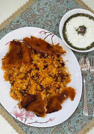 عکسی از دستور لوبیا پلو با لوبیا قرمز