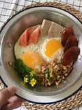 BREAKFAST IDEAS To keep on Repeat! •Thai Style breakfast Pan Fried Egg with Condiments