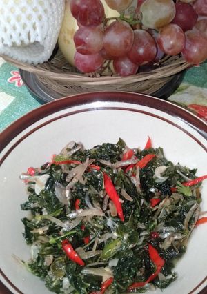 Foto resep Tumis daun singkong +teri