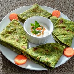 A picture of Spinach paratha(palak paratha).