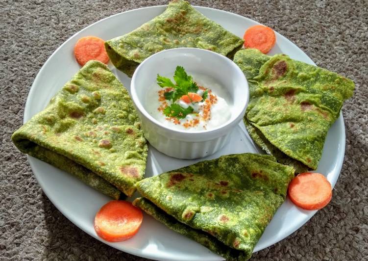 How to Make Favorite Spinach paratha(palak paratha)