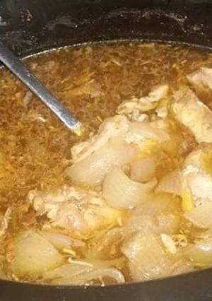 A picture of French Onion Chicken w/stuffing (crocpot).