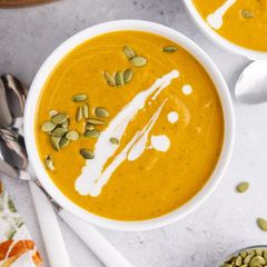 A picture of Pumpkin Carrot Soup.