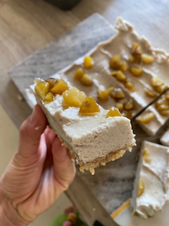 A picture of Chestnut cheesecake bars | vegan and gluten free!.