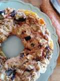 Ciambella salata melanzane,speck, primo sale e olive nere..
