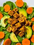 Tofu orgánico al chimichurri 🥢 Cubitos de tofu bio con hierbas deshidratadas y vinagre vivo 🥣