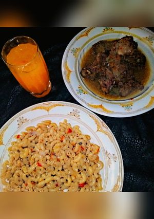 Stir fry macaroni with ram peppersoup ainihin hoton girkin