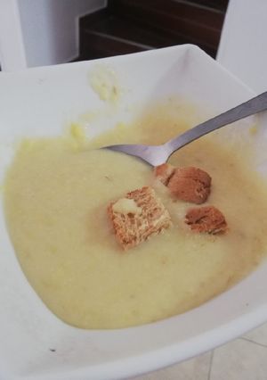 Una foto de Crema de mazorca y cebolla