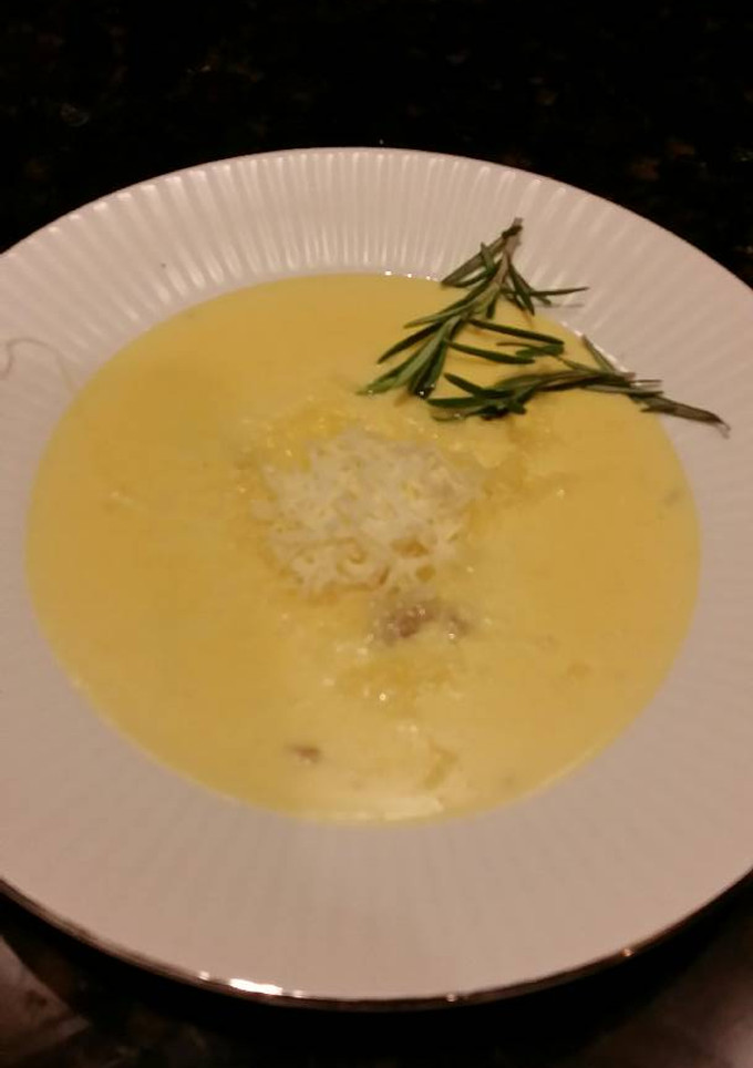 A picture of Brad's butternut squash chowder.