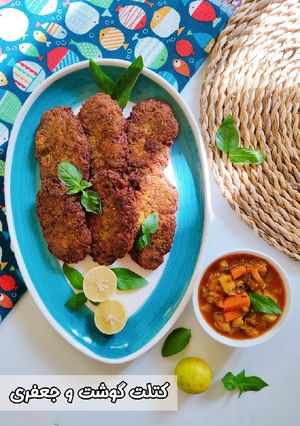 عکسی از دستور کتلت گوشت و جعفری