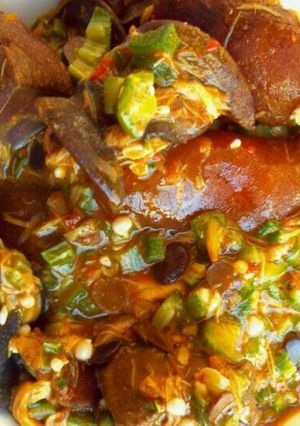 A picture of Okro Soup.