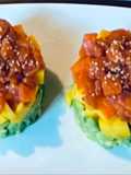 Falso tartar de Salmón, Mango y Aguacate