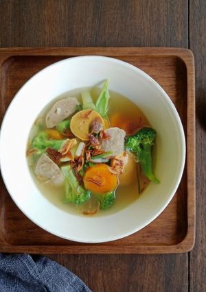 Foto resep Sup Sayuran Bakso Sosis