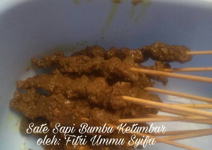 Standar Bagaimana cara membuat Sate Sapi Bumbu Ketumbar  sempurna