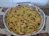Tarta cremosa de puerro y zanahoria, brócoli🥦🫑🥕