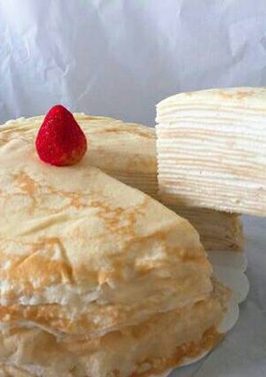 Foto resep Almond Mille Crepes Simple