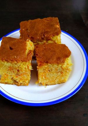 A picture of Moist Eggless Carrot Cake.