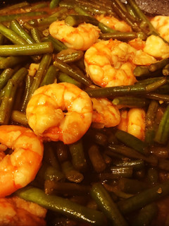 A picture of Stir-Fried Garlic Shrimp with Green Beans.