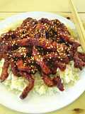 Ternera crujiente con glaseado {receta china)
