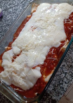 Una foto de Canelones saludables de verdura ricota y nuez