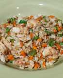 Arroz chino con camarones