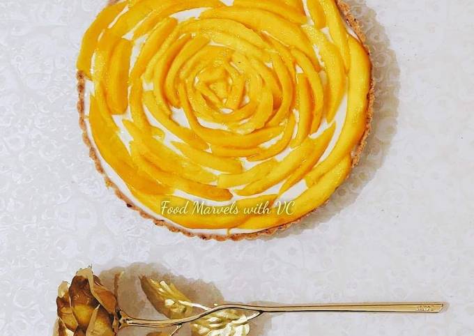 Mango Rose Tart No Bake