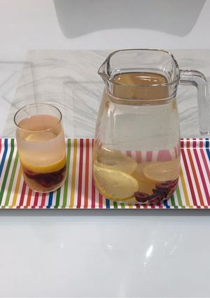 عکسی از دستور دتاکس واتر لیمو و گیلاس🍹
