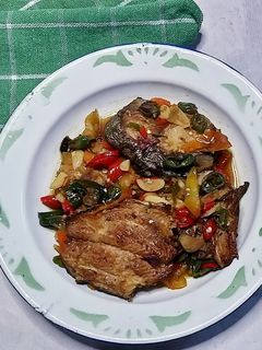 Foto resep Ikan Pari Asap Tumis pedas manis
