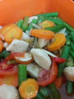 Foto resep Tumis wortel buncis bakso ayam