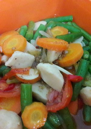 Foto resep Tumis wortel buncis bakso ayam